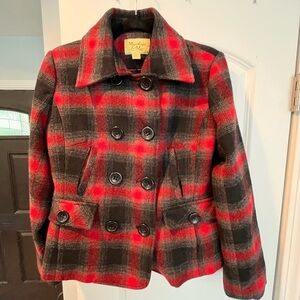 Maralyn and Me Women's Red and Black Plaid Jacket